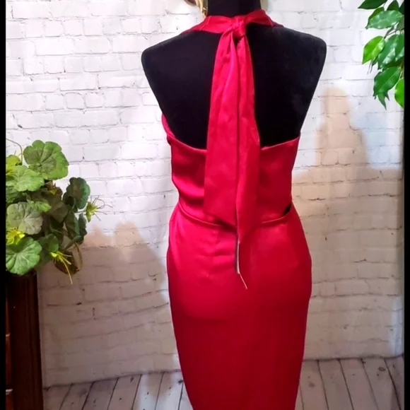 Halston Eve Halter Cutout Dress 14 NWT - Picture 6 of 11